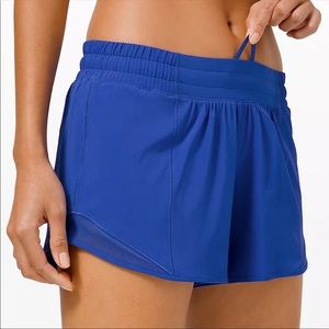 Lululemon hotty hot 4" blue size 12 nwt